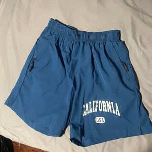 Blue Kids Shorts with California Print